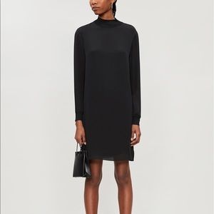 NWT Theory Mock Neck Silk Dress. Black. Small